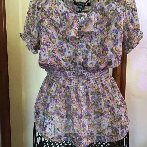 Forever 21 Tops - semi-sheer floral blouse